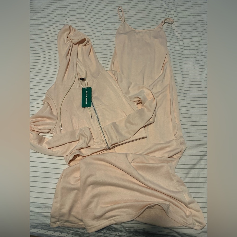SHEIN Cream Hoodie and Pants Set